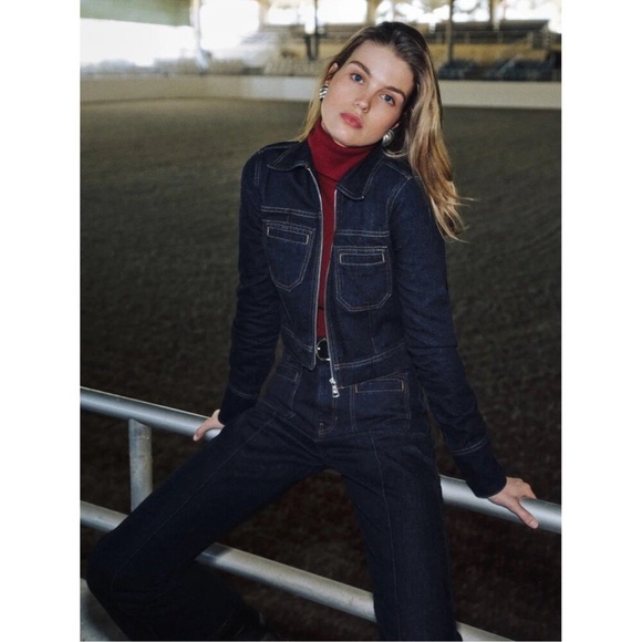 Reformation Jackets & Blazers - Reformation Fiona Cropped Denim Jacket And Mia Bootcut Jeans Set M
